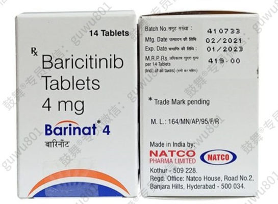 acheter NatcoBaricitinib -Barinat4mg*14 comprimés/ flacon (boîte) Arthrite rhumatoïde (AR), (SA), psoriasis, dermatite atopique, lupus érythémateux systémique, (UC), alopécie areataPériode de traitement online manufacture