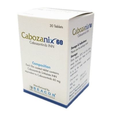 Beacon Cabozantinib XL-184 Cabozanix 60 mg*30 comprimés Cancer du rein, cancer de la thyroïde, cancer du foie, sarcome des tissus mous, cancer du poumon non à petites cellules, cancer de la prostate, cancer du sein, cancer des ovaires