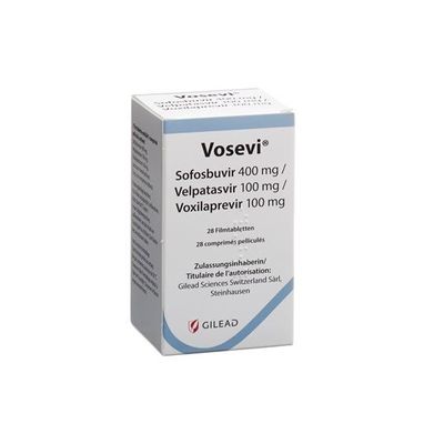 Gilead Sofosbuvir/Velpatasvir/Voxilaprevir Vosevi 400 mg*28 comprimés Hépatite C Pour le cancer au stade 1 2 3